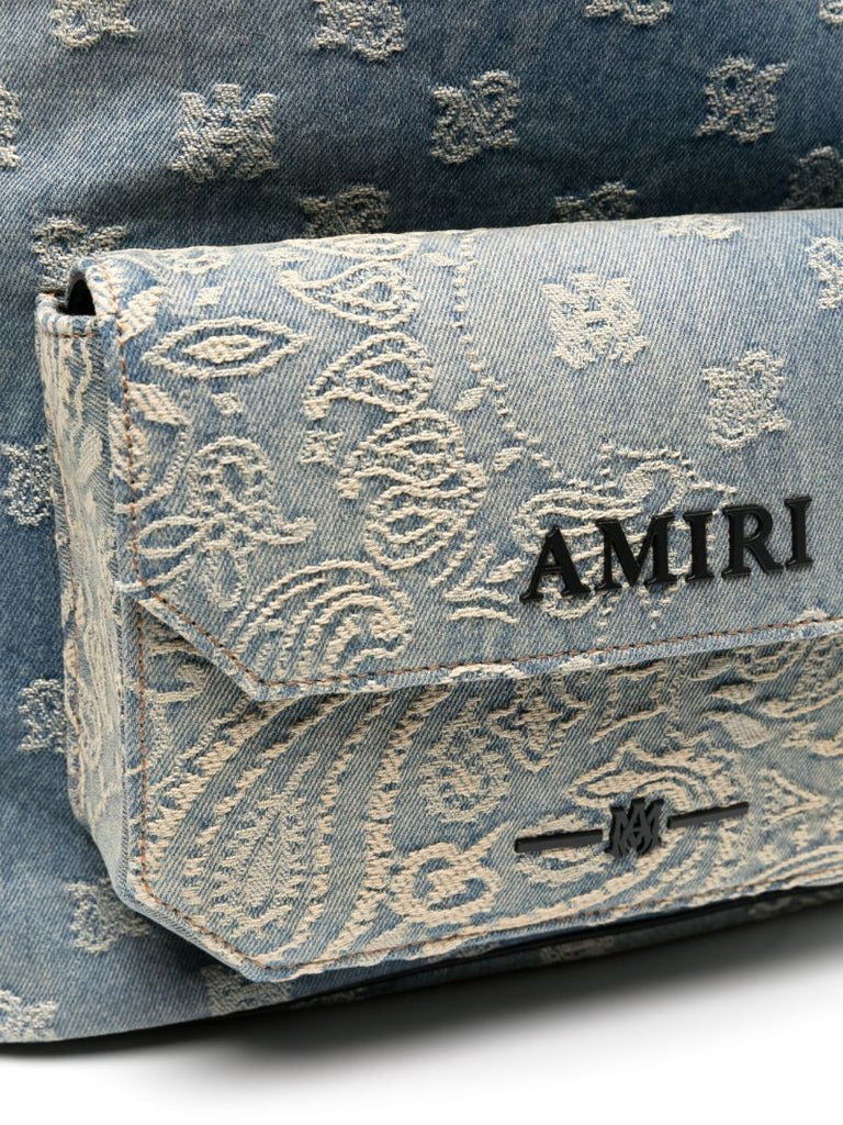 Blue Bandana-jacquard Denim Backpack