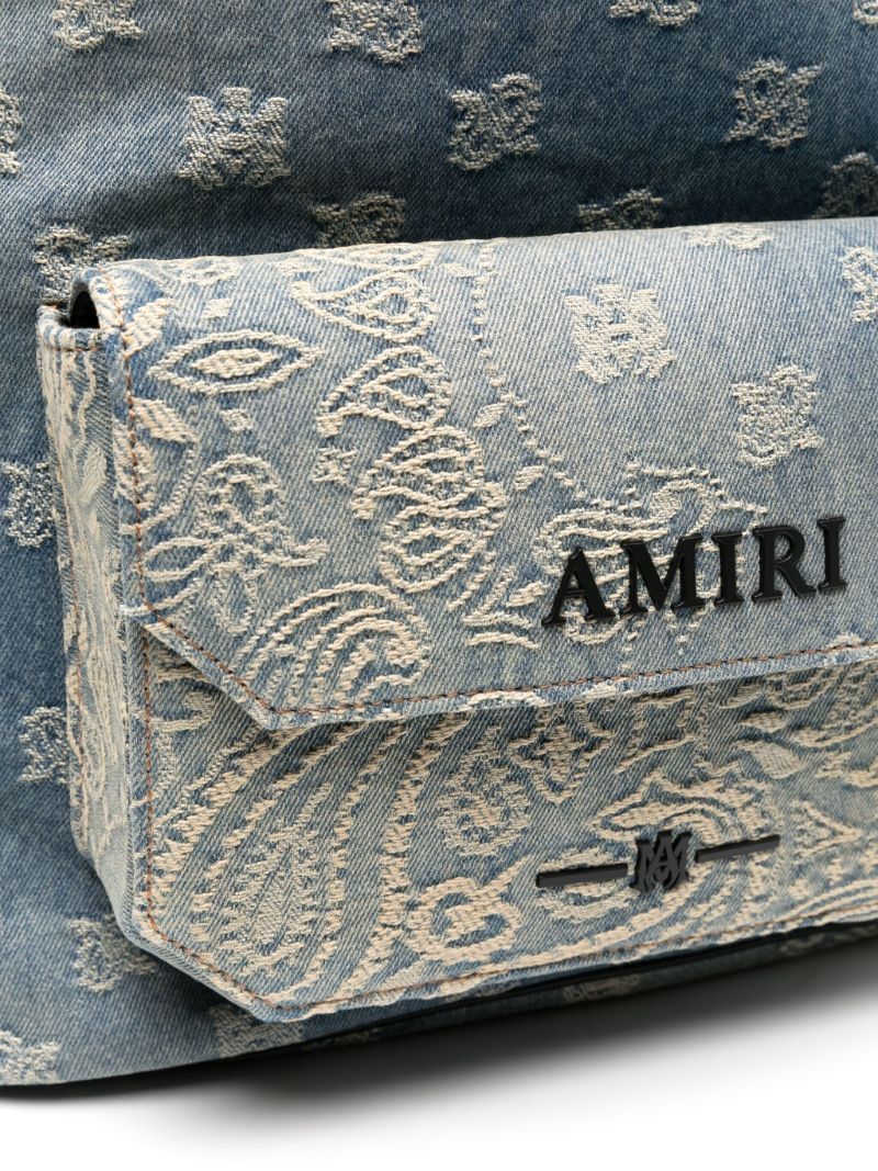 Blue Bandana-jacquard Denim Backpack