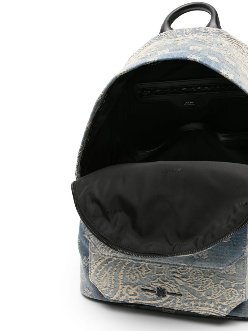 Blue Bandana-jacquard Denim Backpack