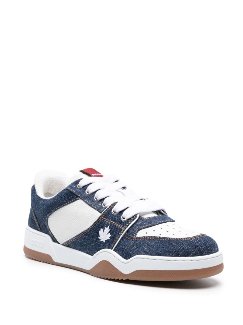 Blue Spiker Denim Panelled Sneakers