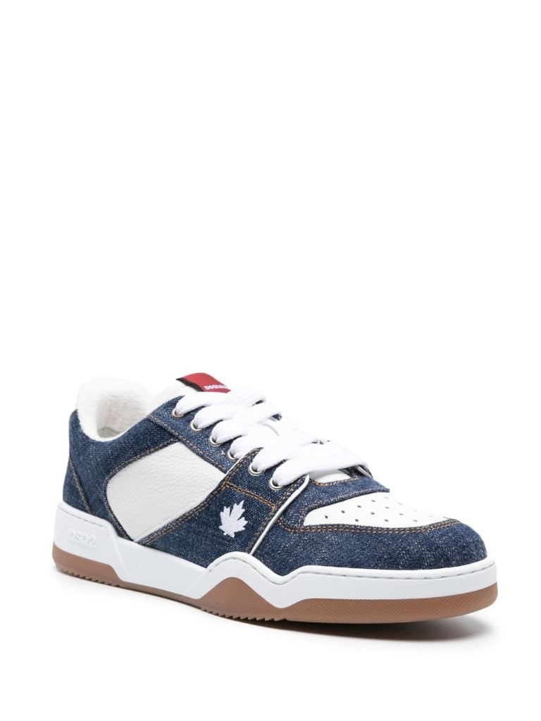 Blue Spiker Denim Panelled Sneakers