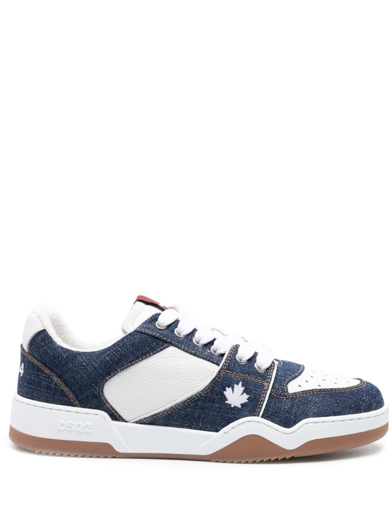 Blue Spiker Denim Panelled Sneakers