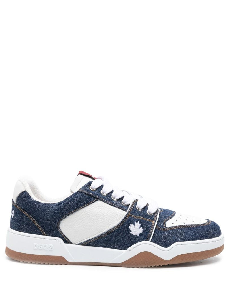 Blue Spiker Denim Panelled Sneakers