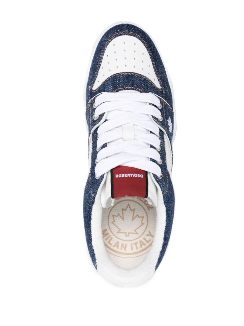 Blue Spiker Denim Panelled Sneakers
