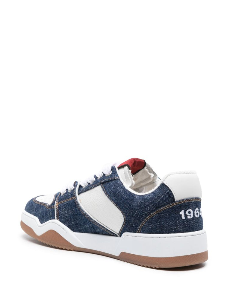 Blue Spiker Denim Panelled Sneakers