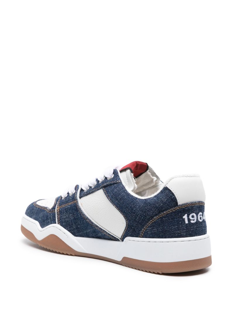 Blue Spiker Denim Panelled Sneakers