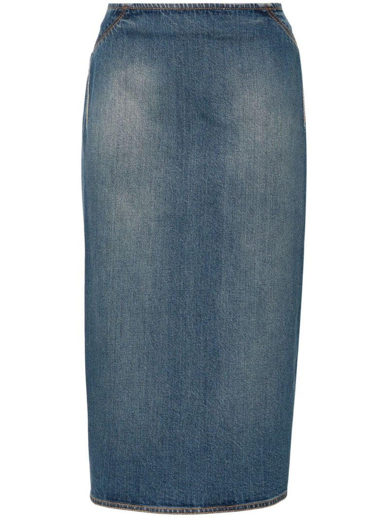 Blue Denim Pencil Skirt