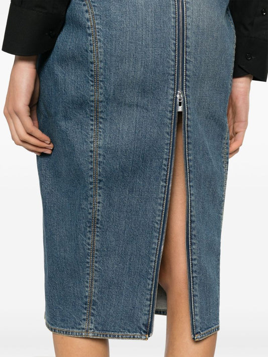 Blue Denim Pencil Skirt