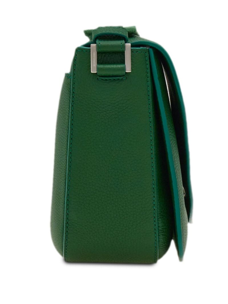 Green Fiamma Medium Leather Cross Body Bag