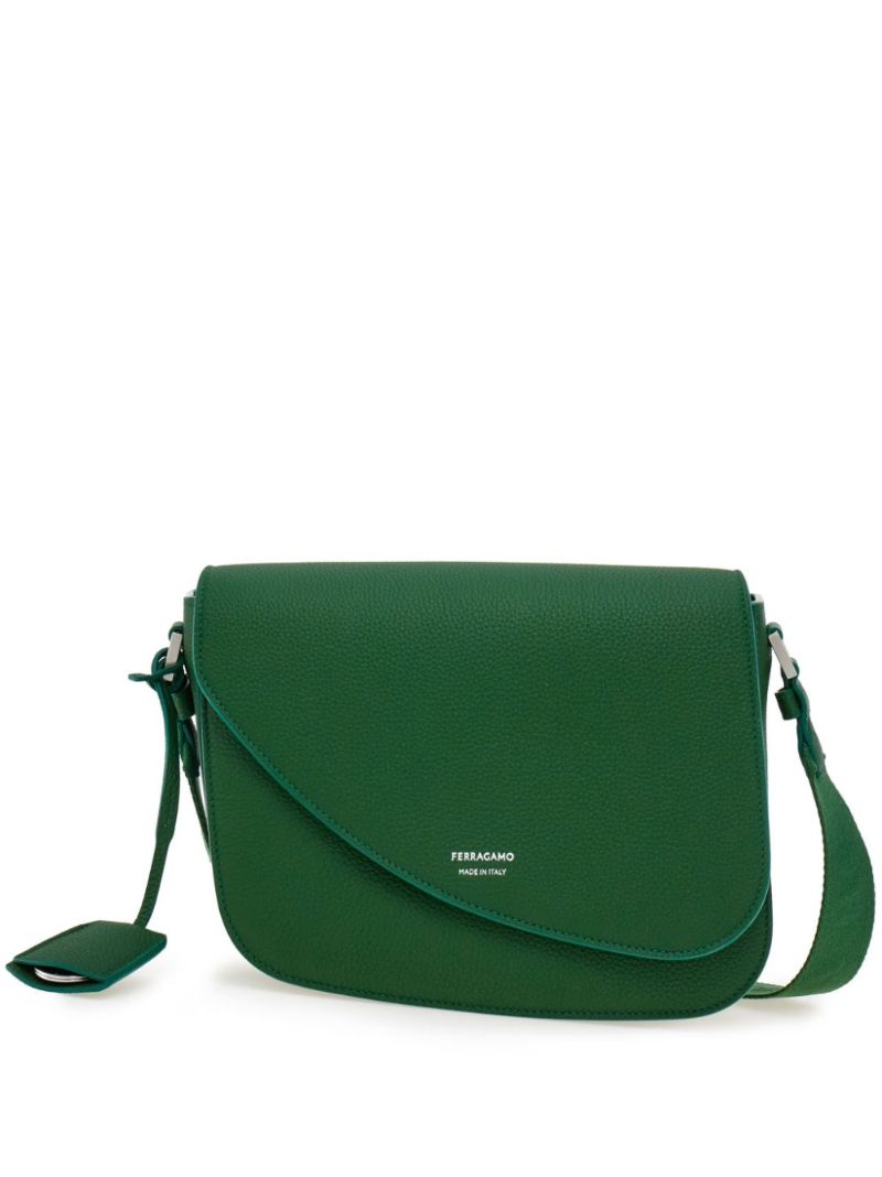 Green Fiamma Medium Leather Cross Body Bag