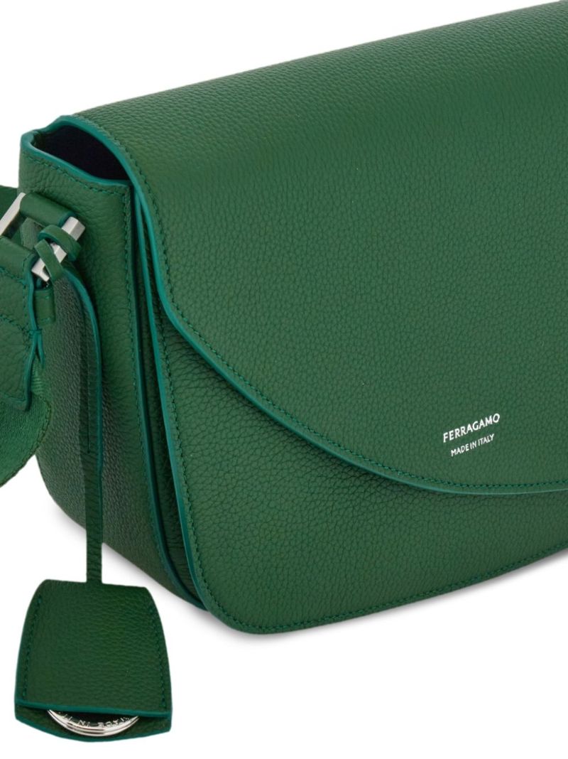 Green Fiamma Medium Leather Cross Body Bag