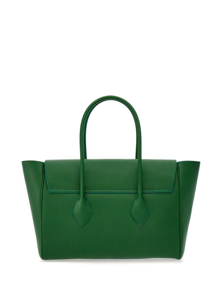 Green Large Leather Tote Bag