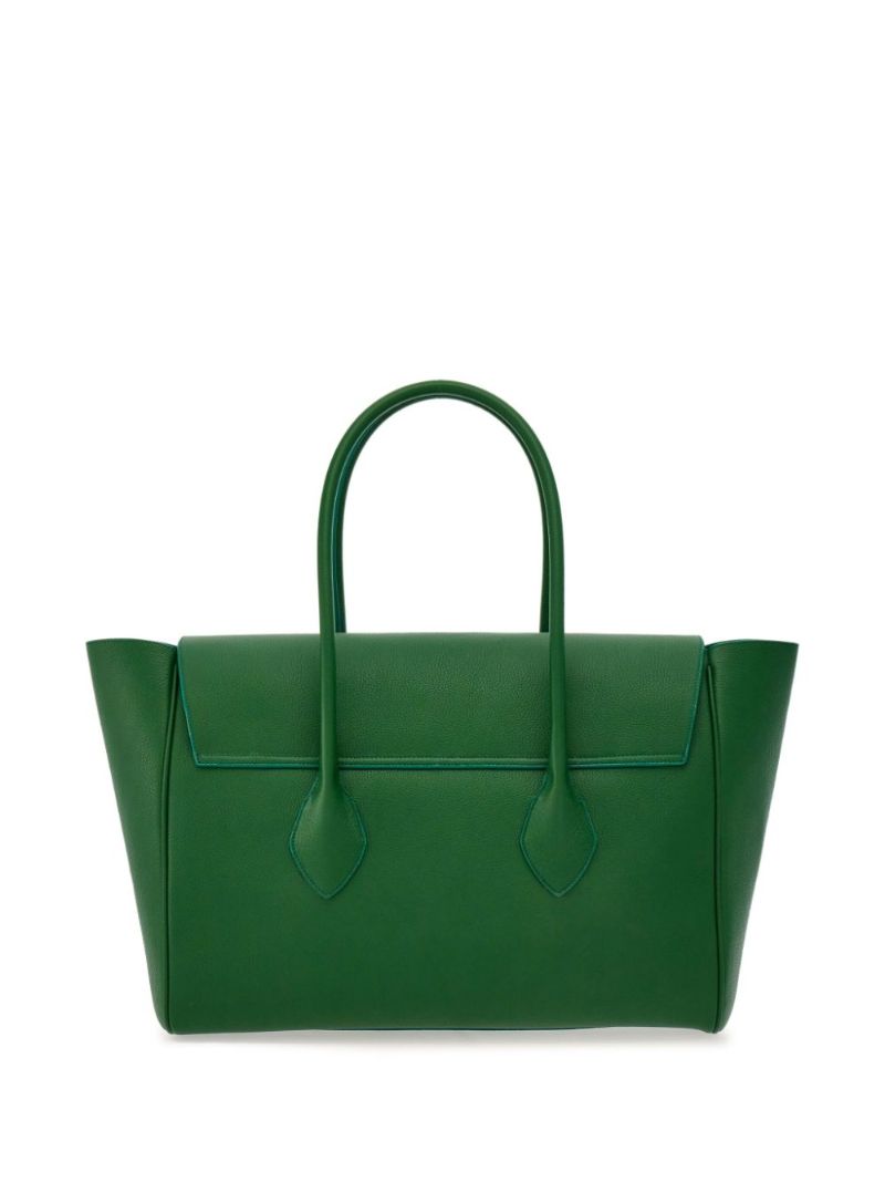 Green Large Leather Tote Bag
