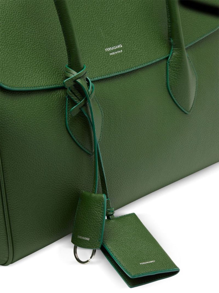 Green Large Leather Tote Bag
