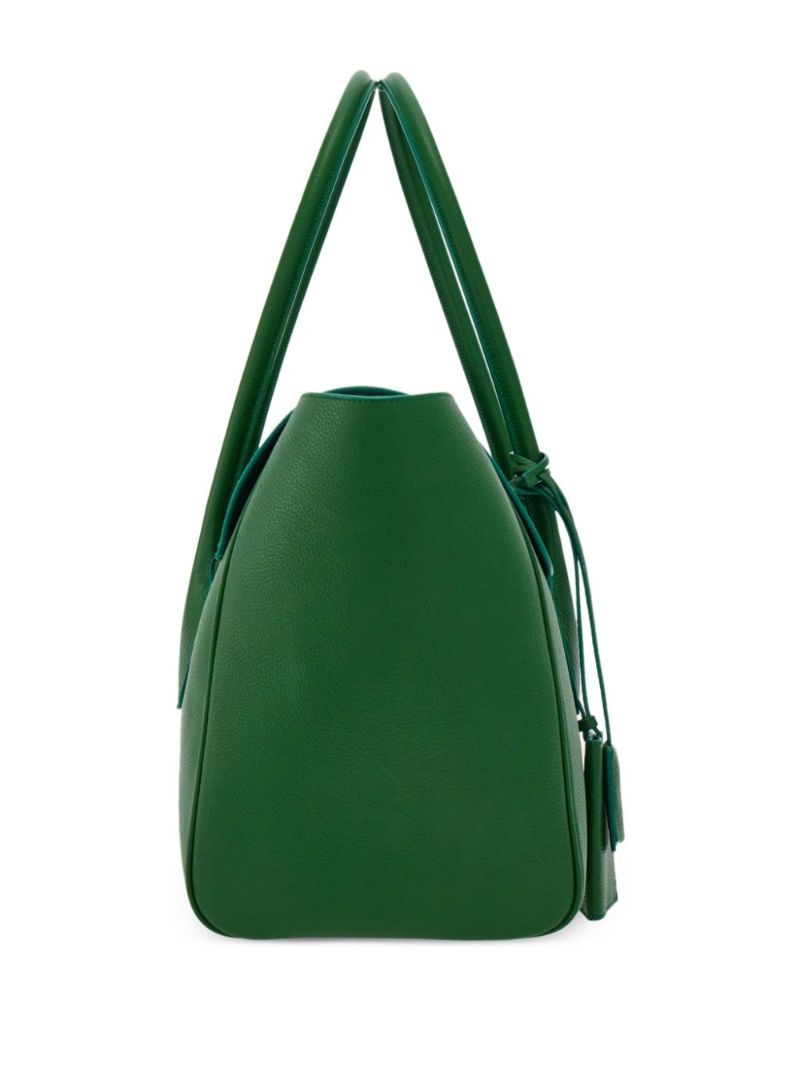 Green Large Leather Tote Bag