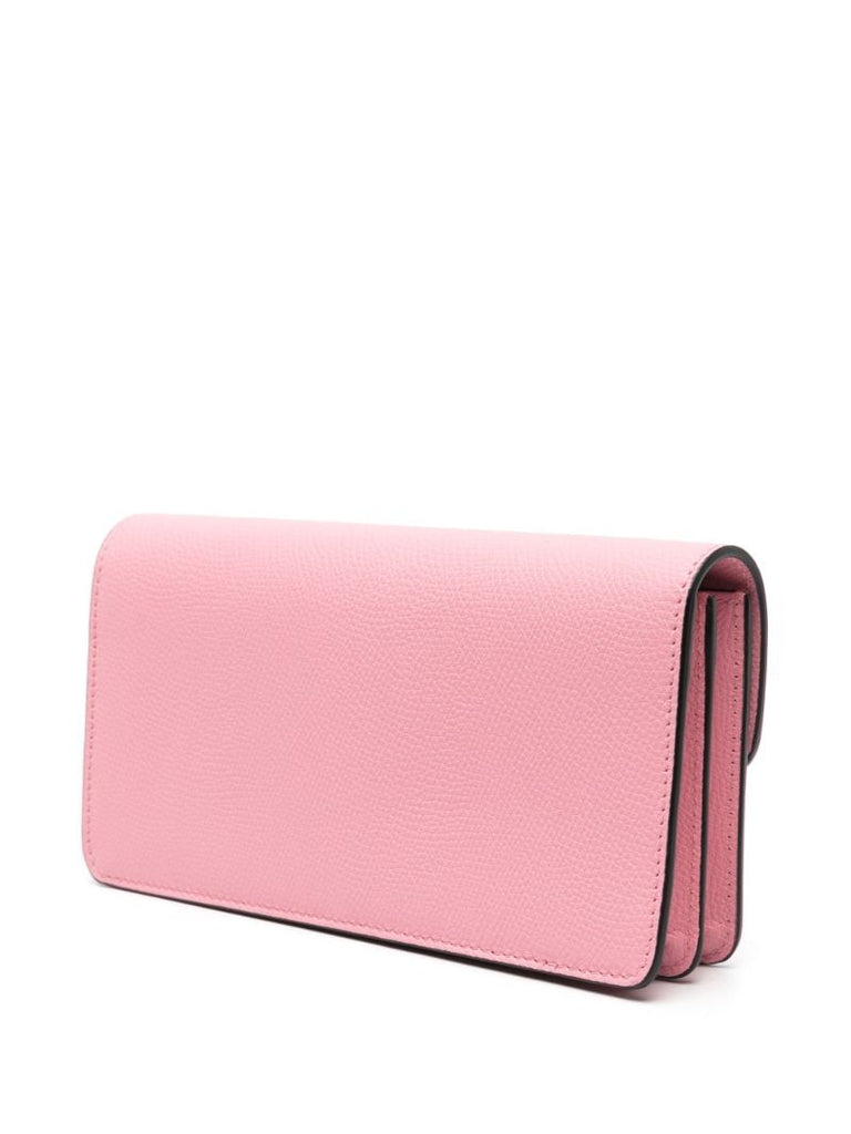 Pink Vlogo Signature Leather Cross Body Bag