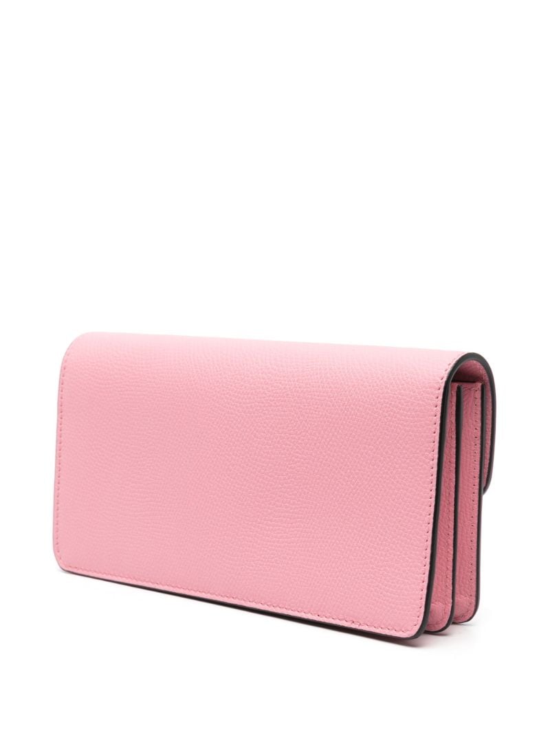 Pink Vlogo Signature Leather Cross Body Bag