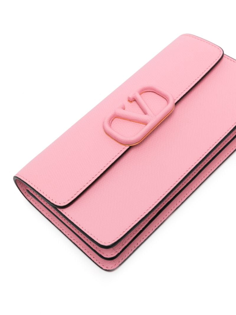 Pink Vlogo Signature Leather Cross Body Bag
