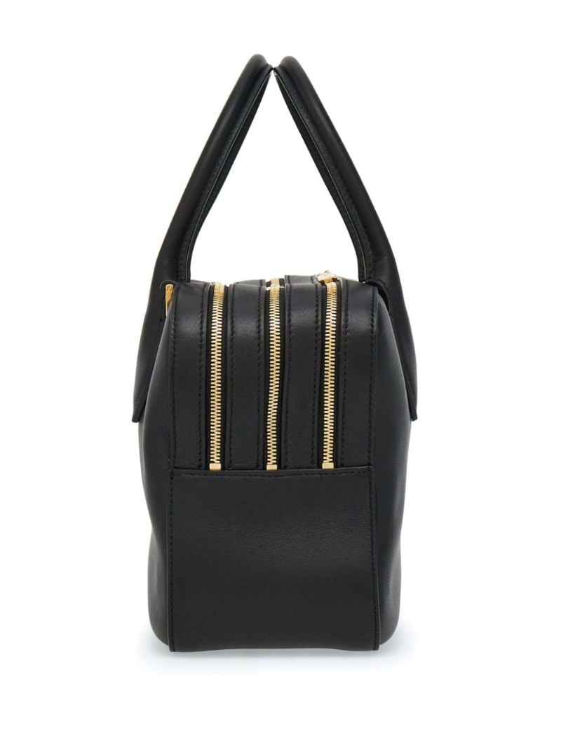 Black Medium Leather Tote Bag