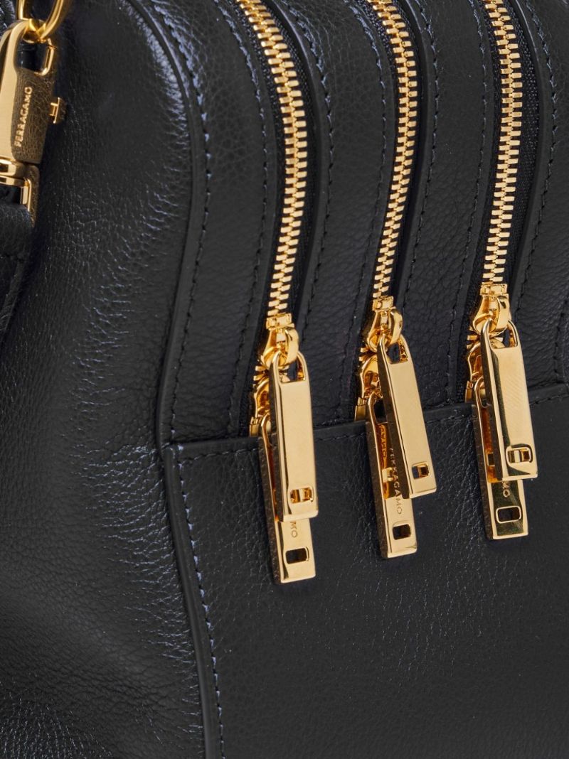 Black Medium Leather Tote Bag