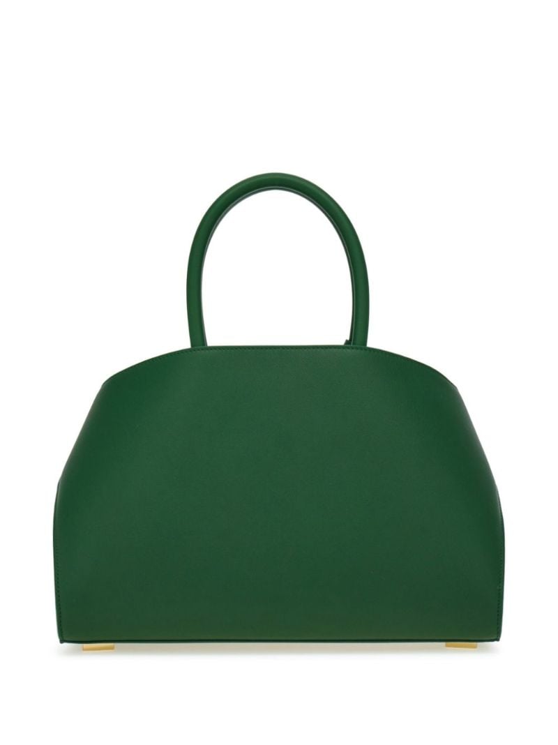 Green Hug Small Leather Tote Bag