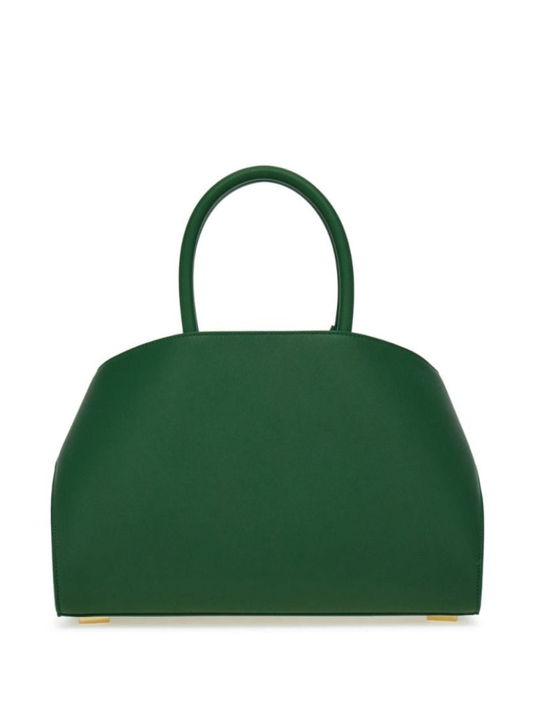 Green Hug Small Leather Tote Bag