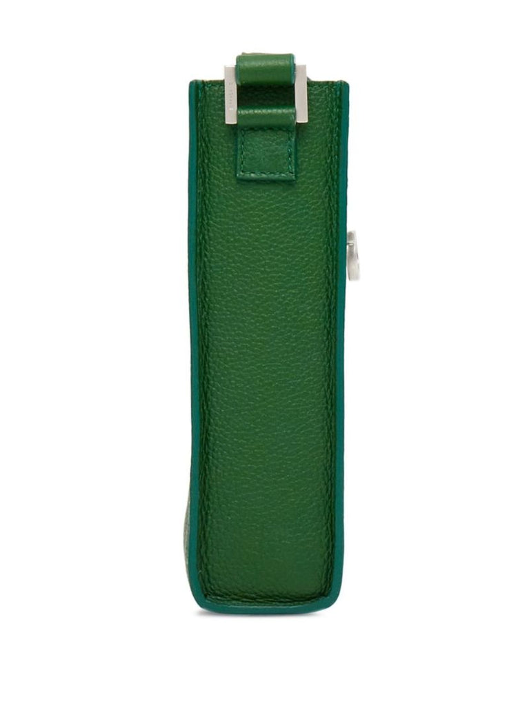 Green Gancini Leather Messenger Bag