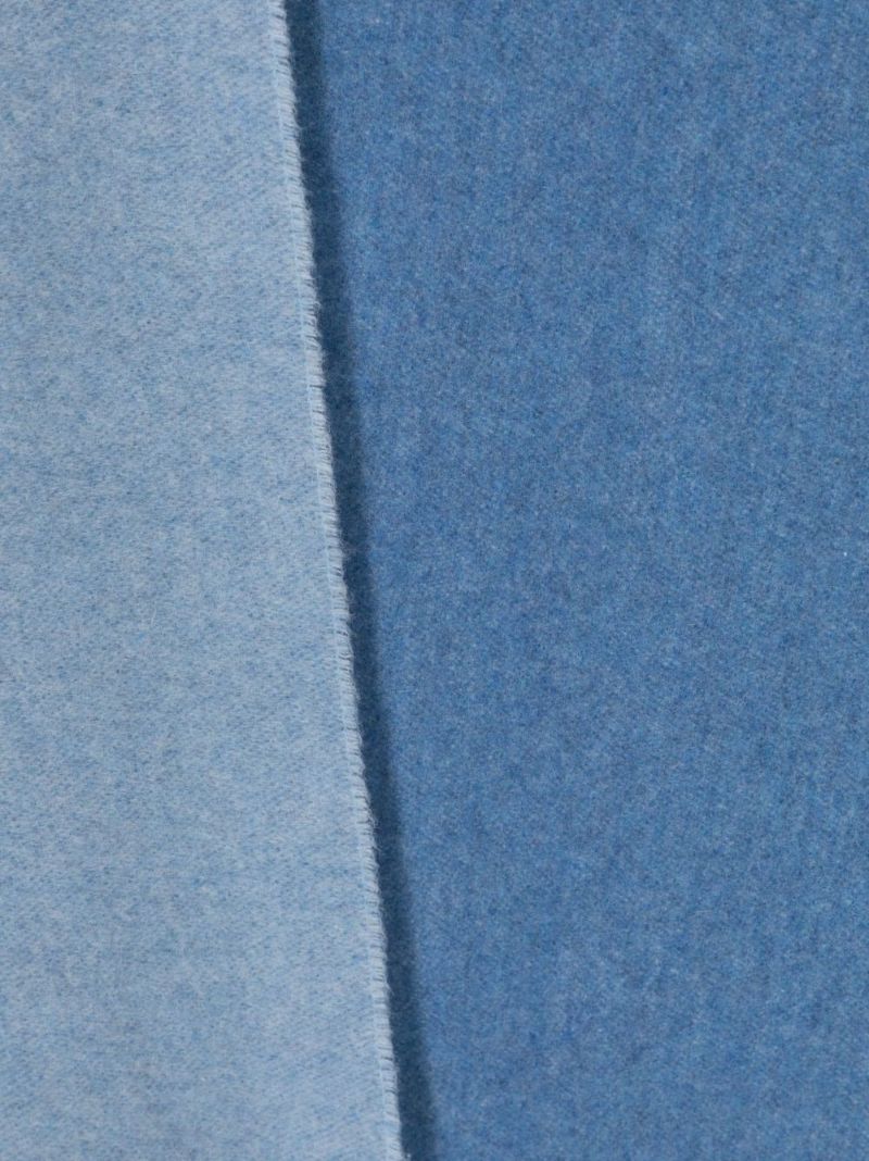 Blue Logo-jacquard Wool Scarf
