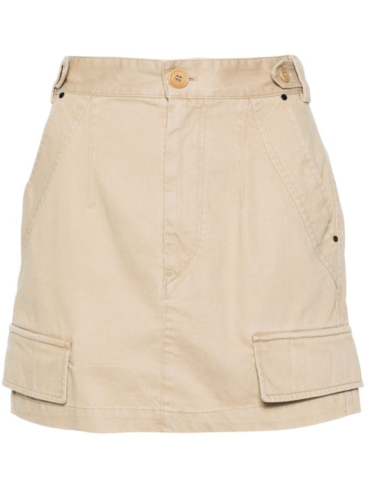 Neutral Lisabel Cotton Mini Skirt