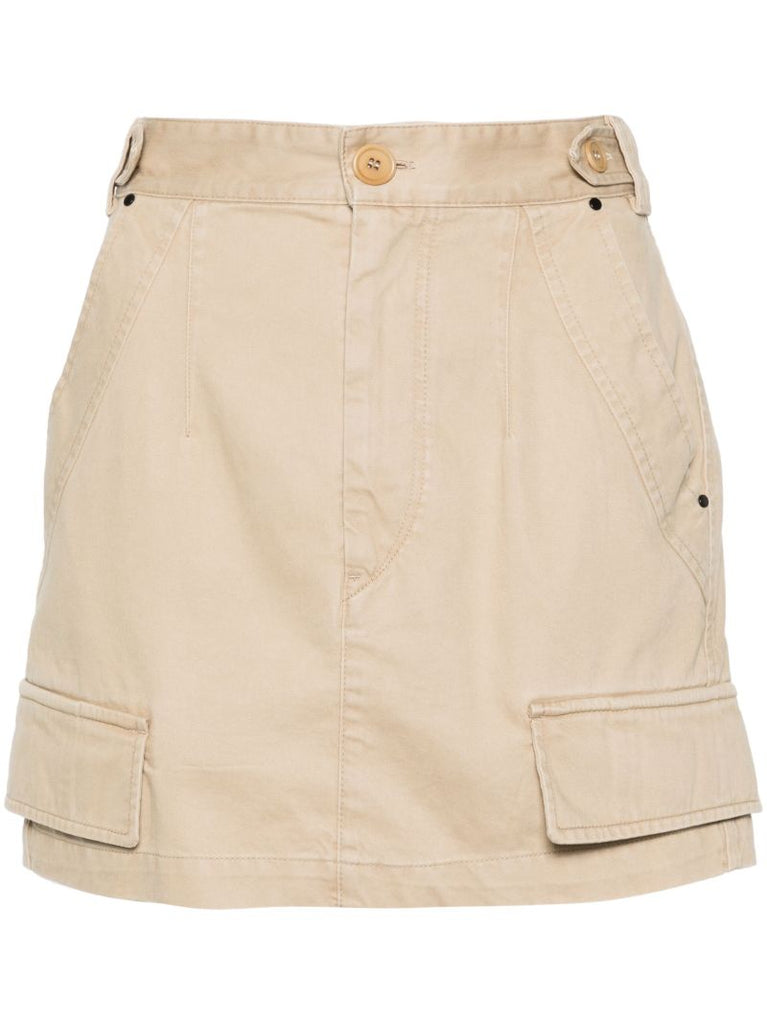 Neutral Lisabel Cotton Mini Skirt
