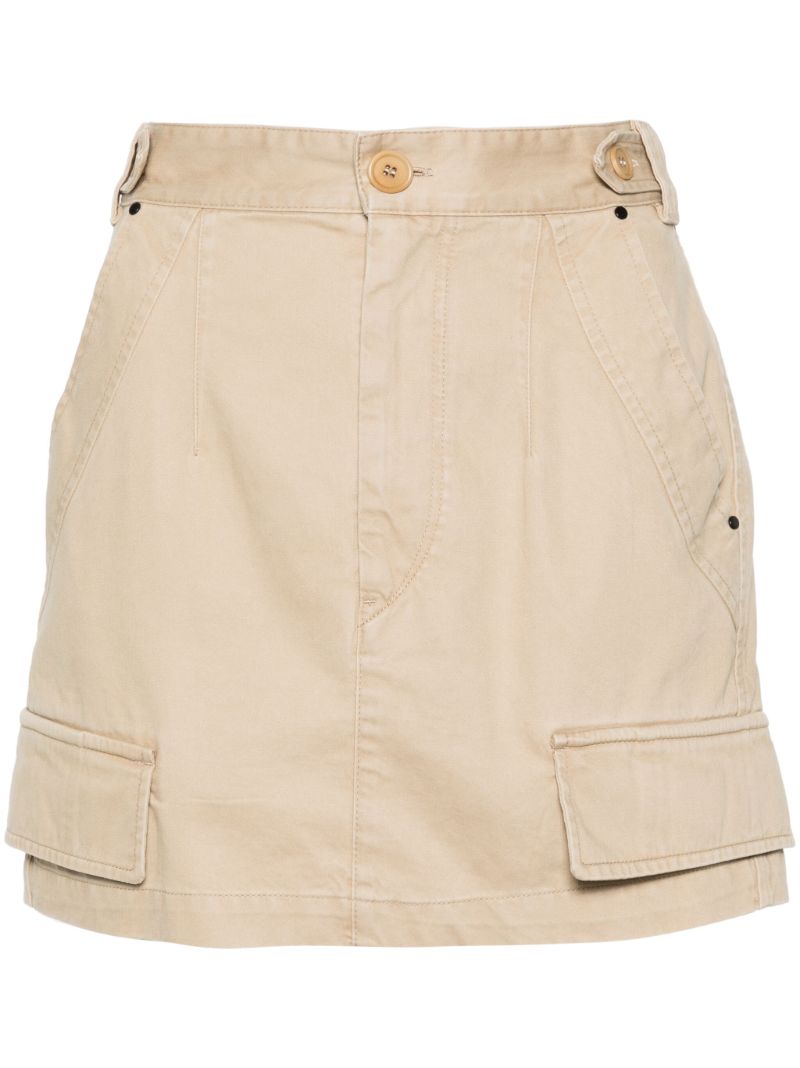 Neutral Lisabel Cotton Mini Skirt