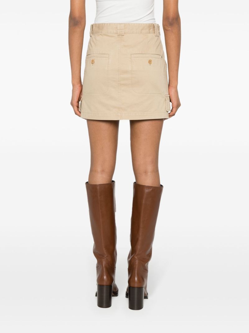 Neutral Lisabel Cotton Mini Skirt