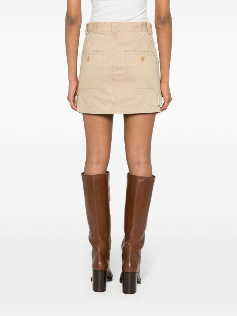 Neutral Lisabel Cotton Mini Skirt