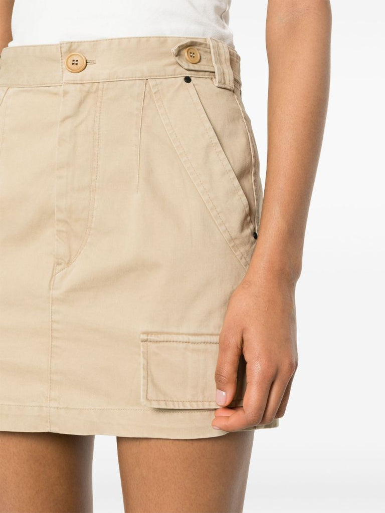 Neutral Lisabel Cotton Mini Skirt