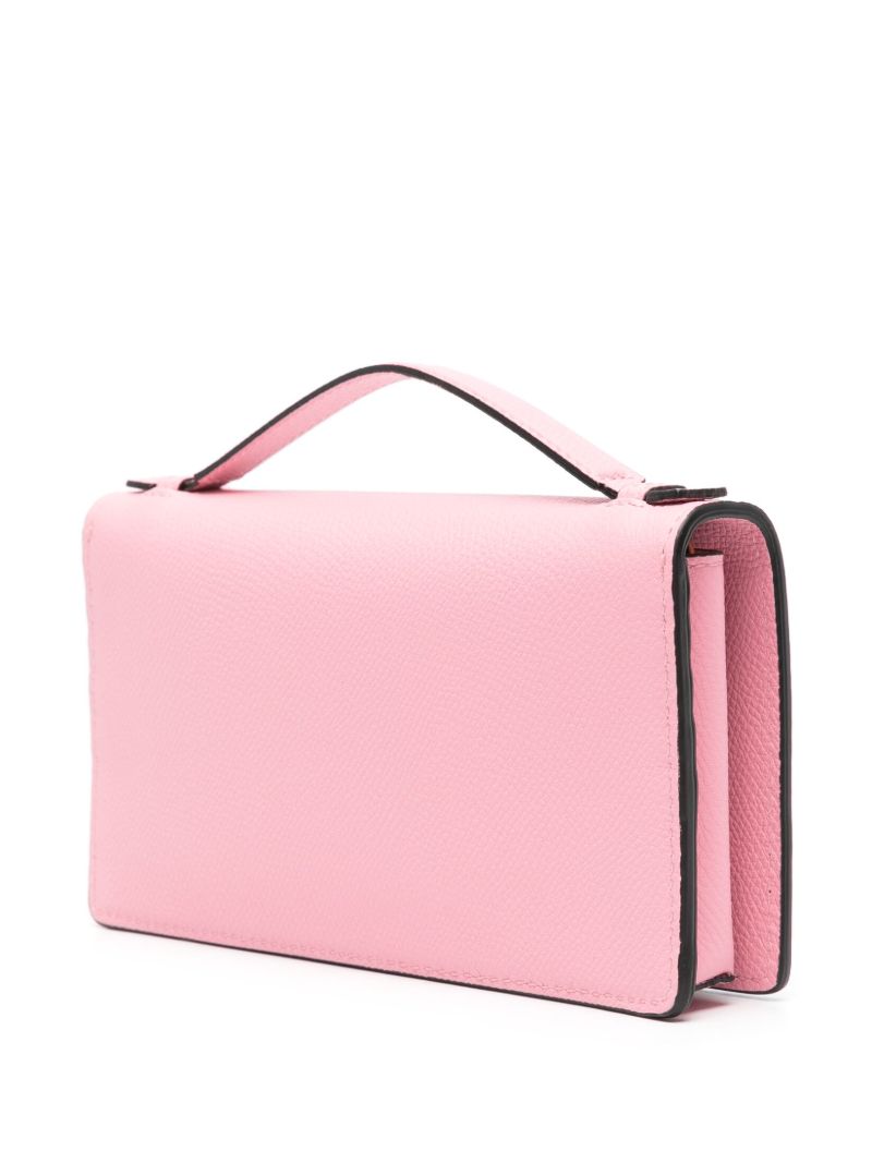 Pink Vlogo Signature Leather Cross Body Bag