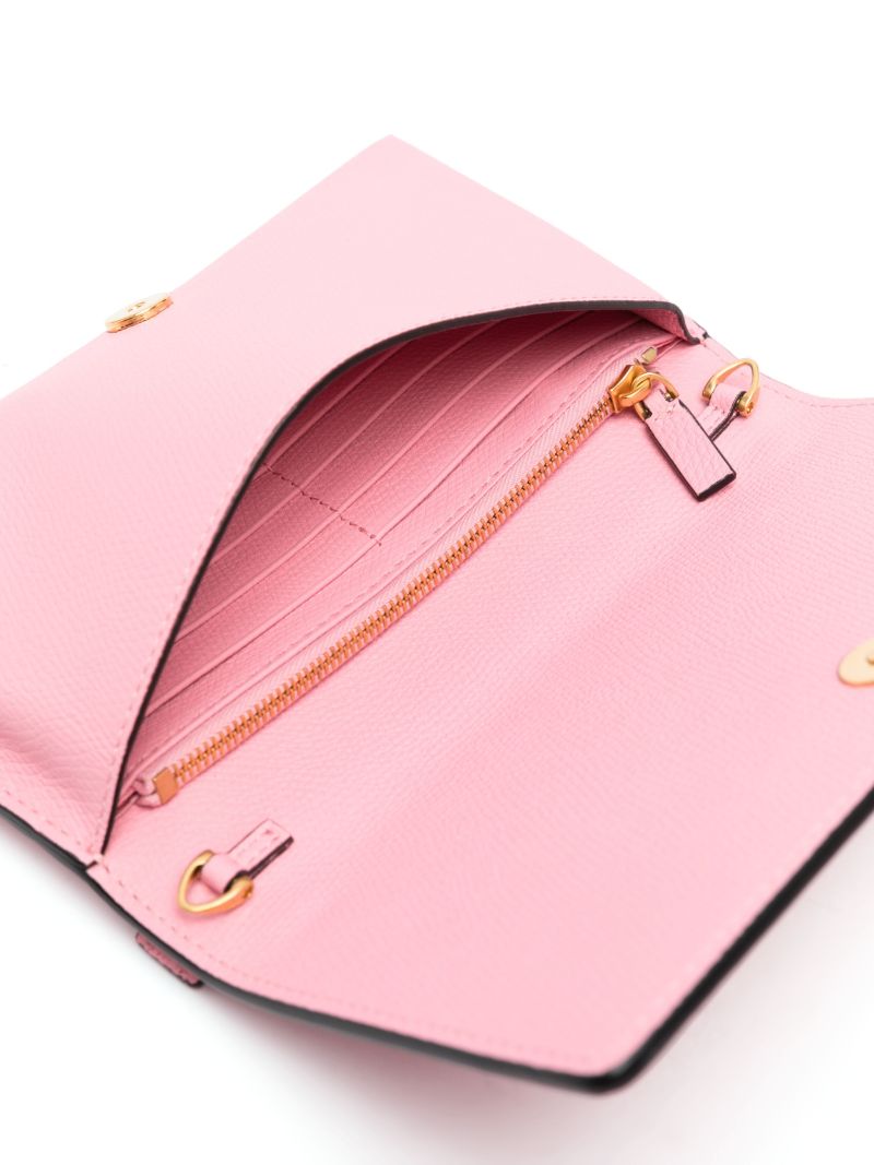 Pink Vlogo Signature Leather Cross Body Bag