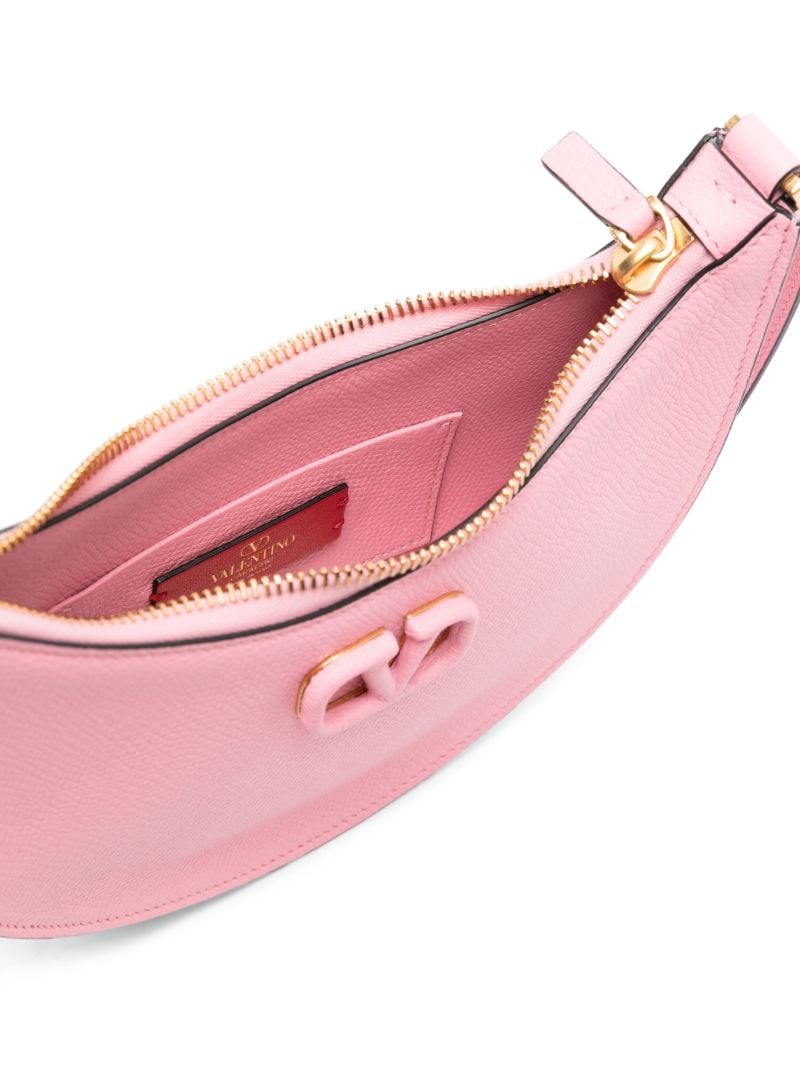 Pink Vlogo Signature Leather Shoulder Bag