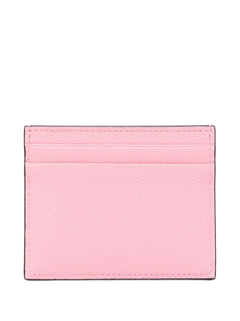 Pink Vlogo Signature Leather Card Holder