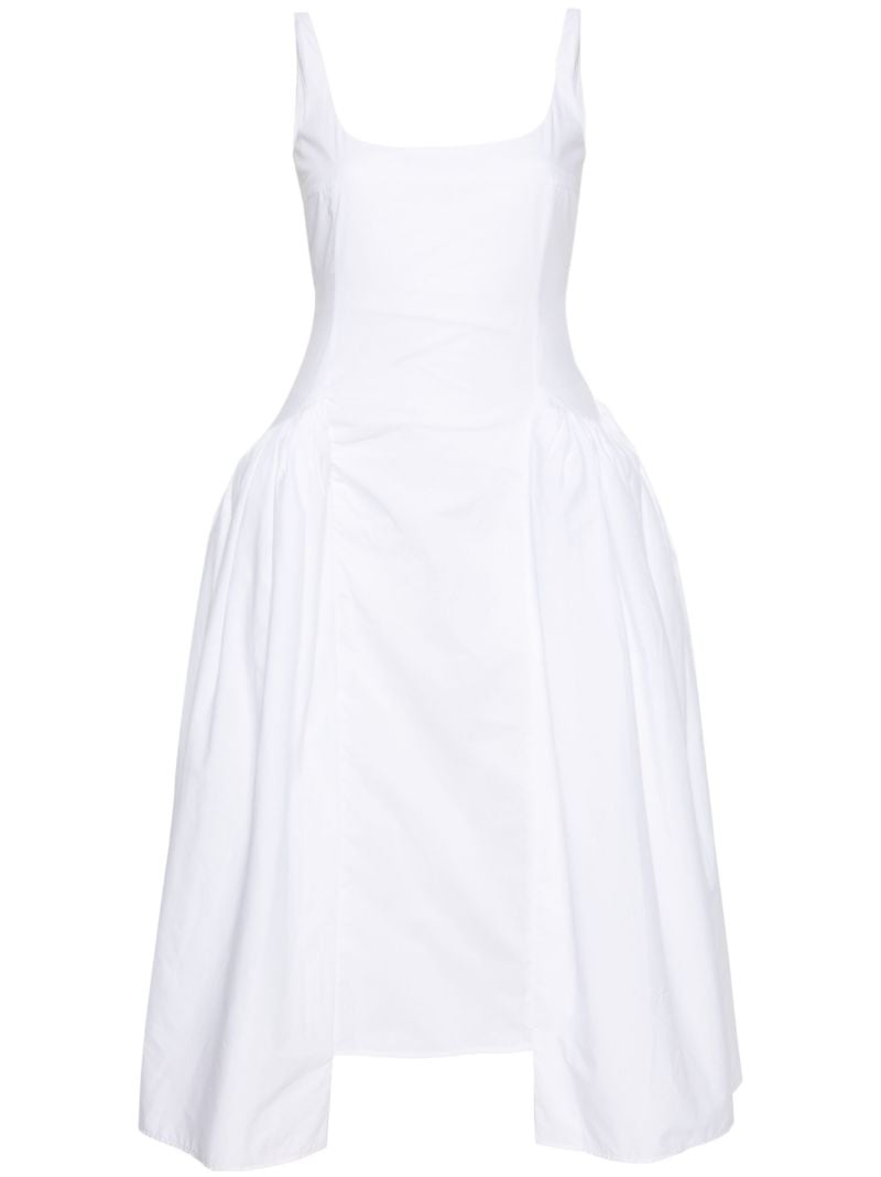 White Vezile Gathered Organic Cotton Dress
