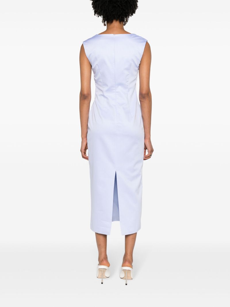 Blue Salmson Gathered Midi Dress