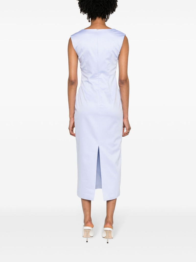 Blue Salmson Gathered Midi Dress