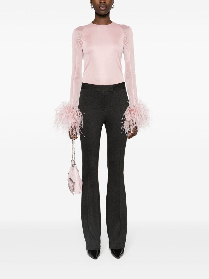 Pink Alero Feather-trim Blouse