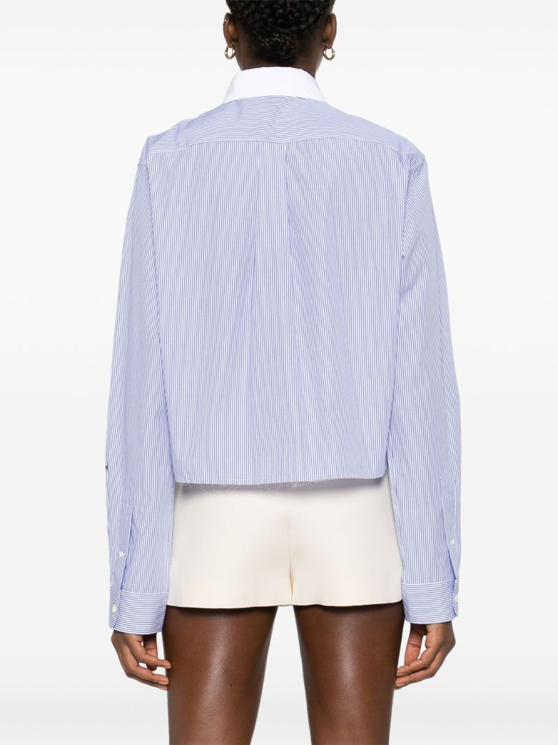 Blue Logo-embroidered Striped Shirt