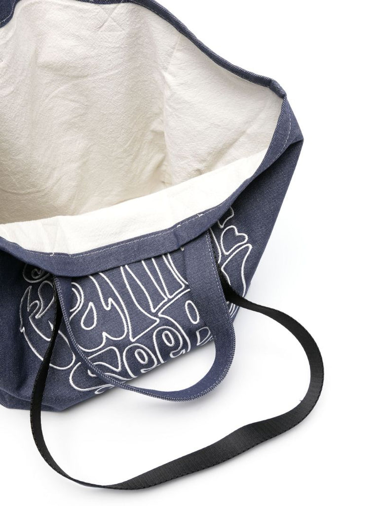 Blue Je T'aime Denim Tote Bag