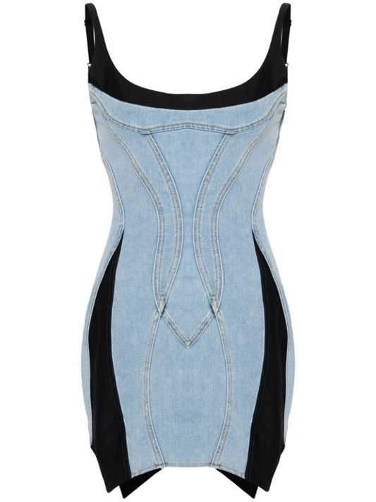 Blue Spiral Denim Dress