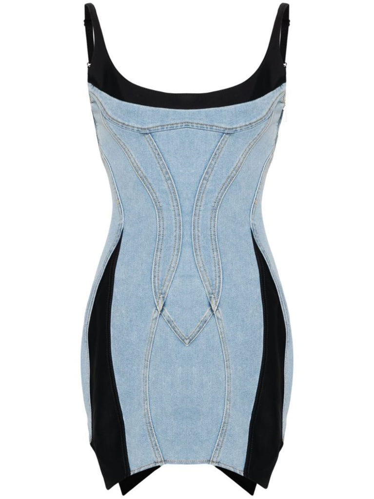 Blue Spiral Denim Dress