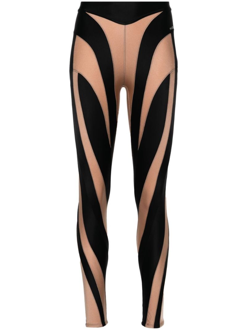 Black Bi-color Spiral Leggings