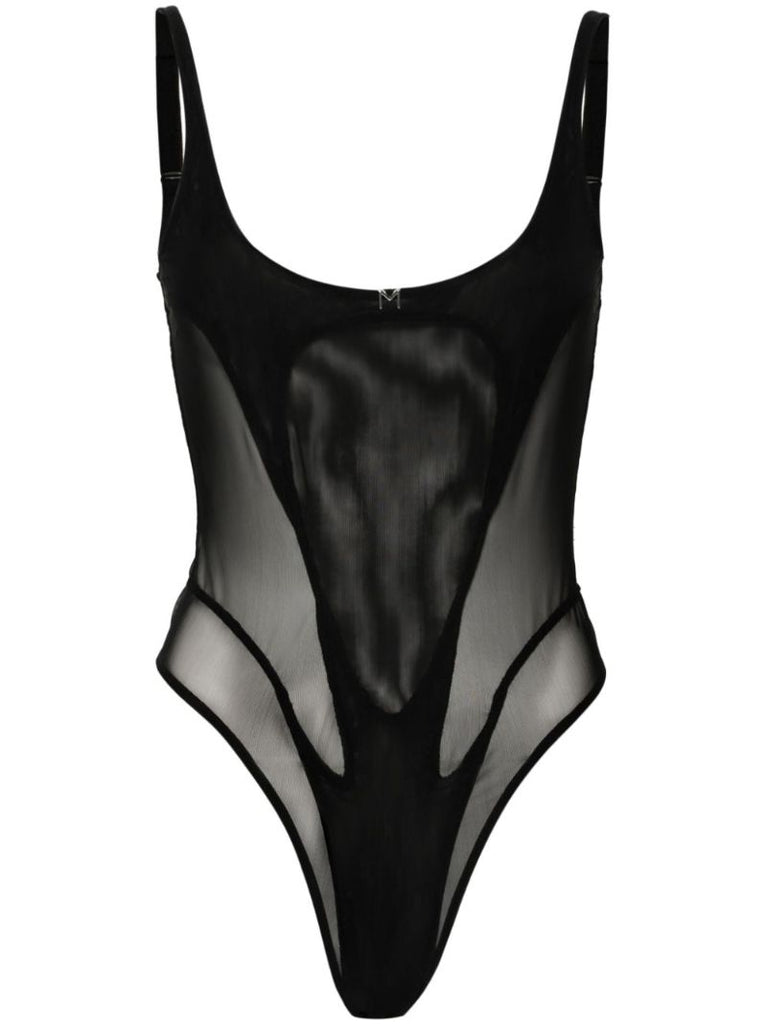 Black Mesh Panelled Body