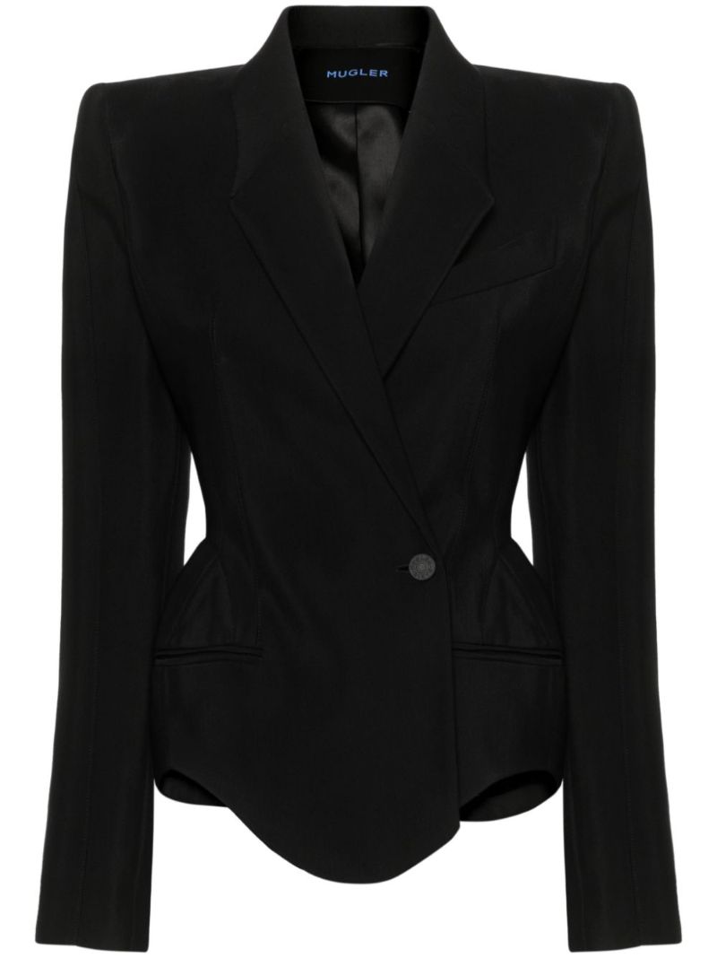 Black Mugler Signature Single-breasted Blazer
