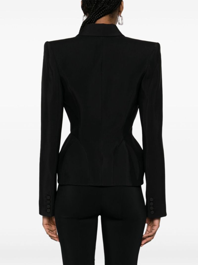 Black Mugler Signature Single-breasted Blazer